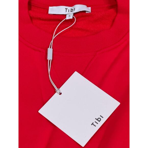 Tibi Midi Red Open Back terry Sweatshirt Dress small - Picture 10 of 14
